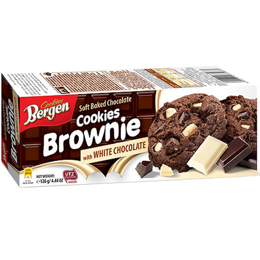 Bergen Brownie Cookies White Chocolate – Knusprige Cookies mit Brownie- und Schoko-Geschmack