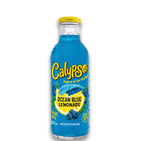 Calypso Ocean Blue – Erfrischende Limonade mit blauen Beeren und Zitrusfrüchten in praktischer Flasche