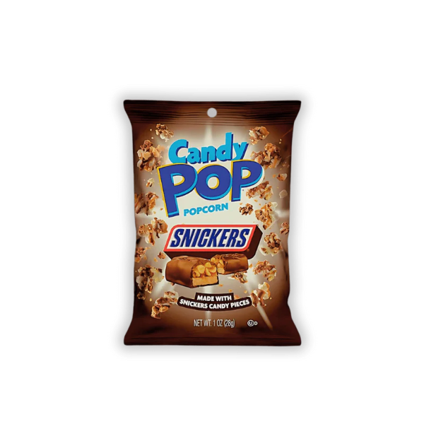 Candy Pop Popcorn Snickers – Knuspriges Popcorn mit Schokolade, Erdnüssen und Karamell