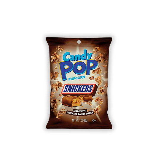 Candy Pop Popcorn Snickers – Knuspriges Popcorn mit Schokolade, Erdnüssen und Karamell