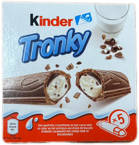 Kinder Tronky – köstliche Kinderschokolade umhüllt von knusprigem Waffelherz.