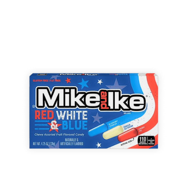 Mike and Ike Red White Blue – bunte Fruchtbonbons in den Farben der amerikanischen Flagge.