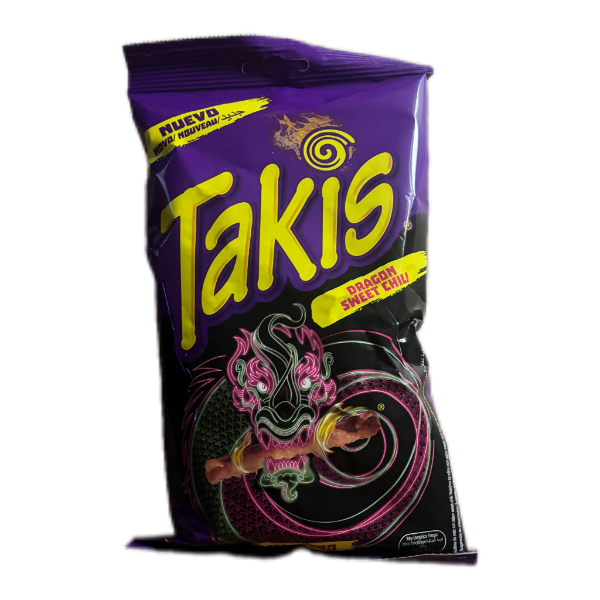 Erlebe den einzigartigen Geschmack von Takis Dragon Sweet Chili! Diese scharfen, gerollten Chips bieten dir die perfekte Kombination aus würziger Schärfe und einer angenehmen süßen Note.