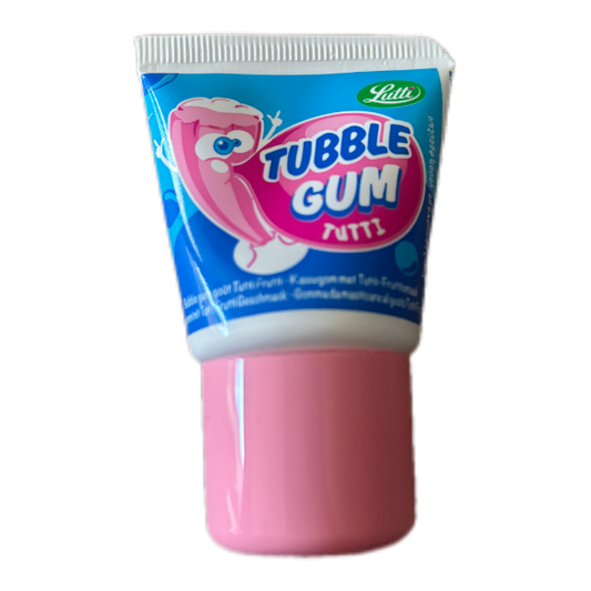 Tubble Gum Tutti – Bunter Kaugummi mit tropischen Fruchtaromen in praktischer Tube, ideal für Kaugummi-Fans und unterwegs.