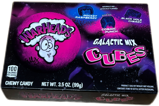 Warheads Cubes Galactic Mix – bunte, süß-saure Würfel mit galaktischen Farben und Aromen.